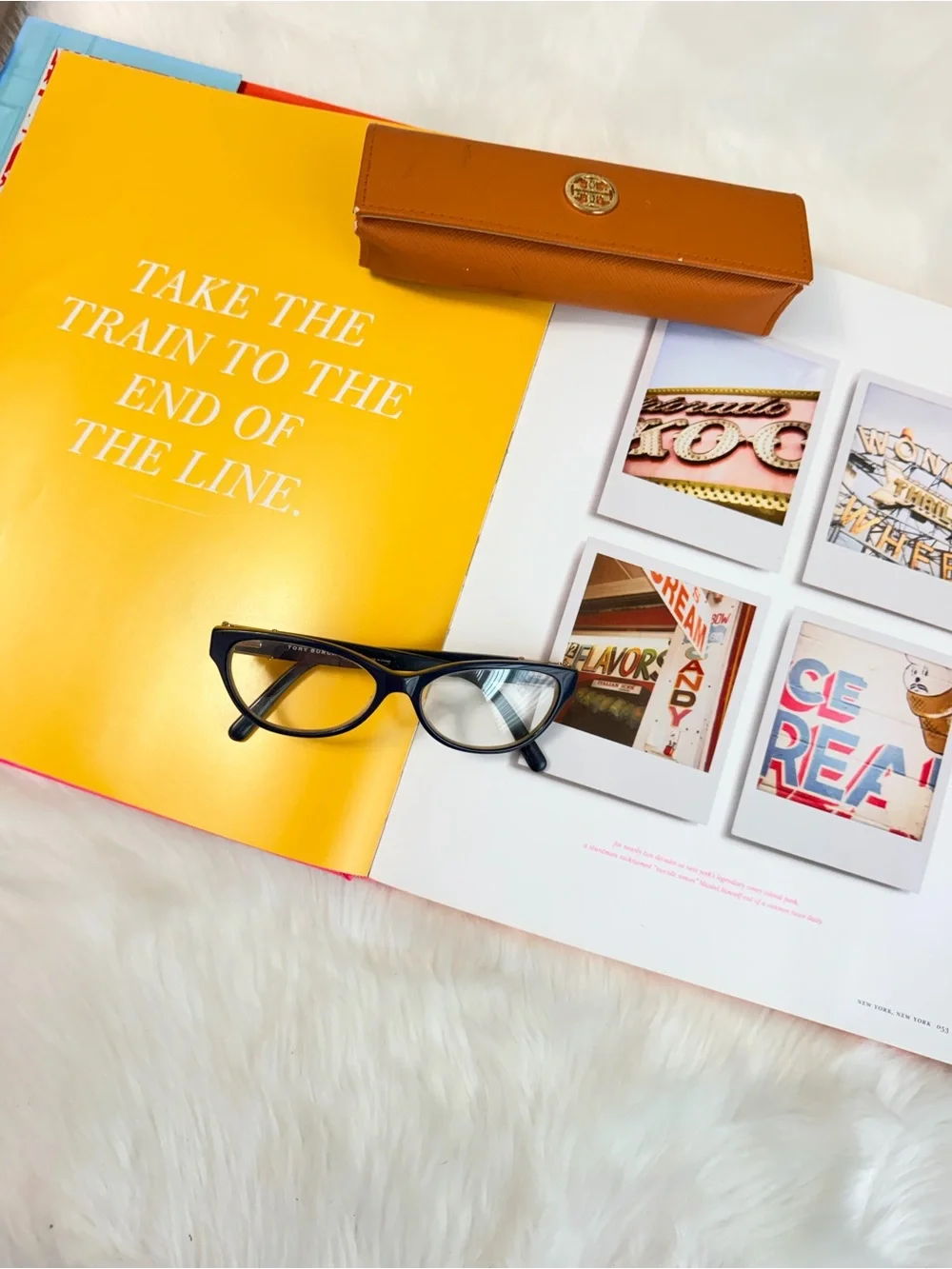 Tory Burch Cat-Eye Glasses in Brown with Cream Temples